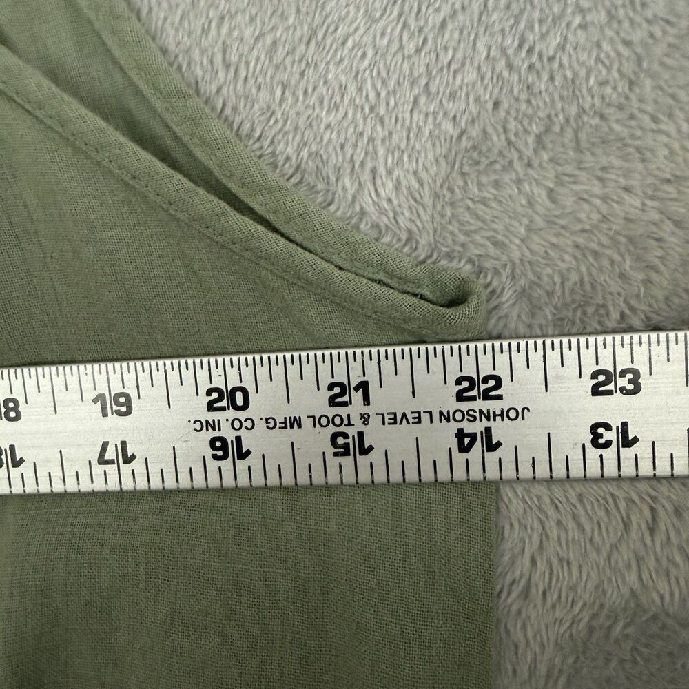 Bellambra Linen Cotton Dress Womens L Army Green Sleeveless Italy Lagenlook - Picture 3 of 11